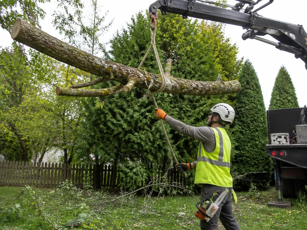 Crane-Assisted Tree Removal
